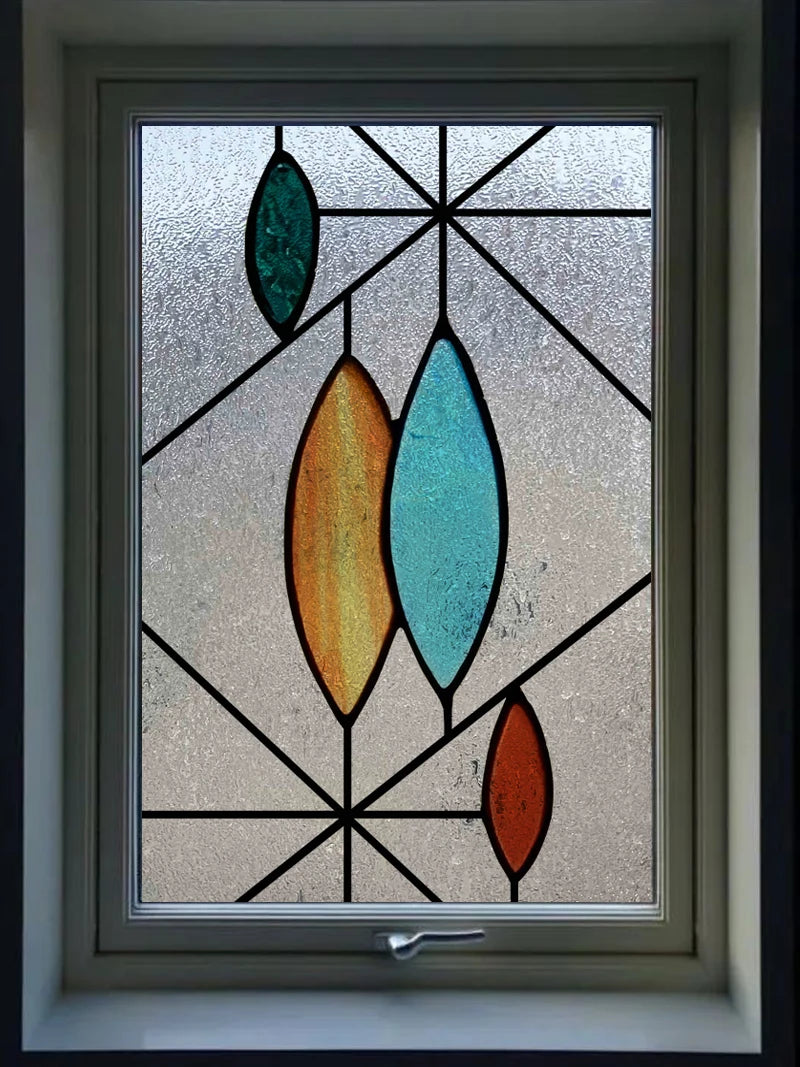 Frosted Stained Glass Window Film, 3D Matte, Transparent,Static Cling,Privacy, Door Sticker,Customized for Office, Home Decor