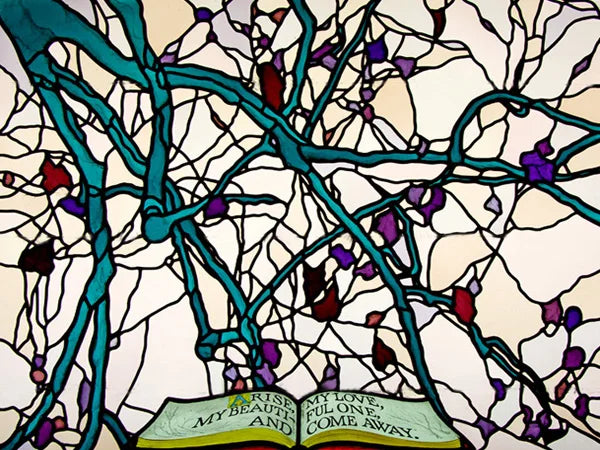 Custom Size Stained Glass Window Film, Frosted Privacy, Static Cling, Church, Mythological People, Transom Window, Home Decor