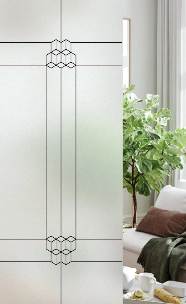 Custom Size Stained Glass Window Film, Frosted Privacy, Static Cling, Retro Country, Door Sticker, Bathroom, Office, Home Decor