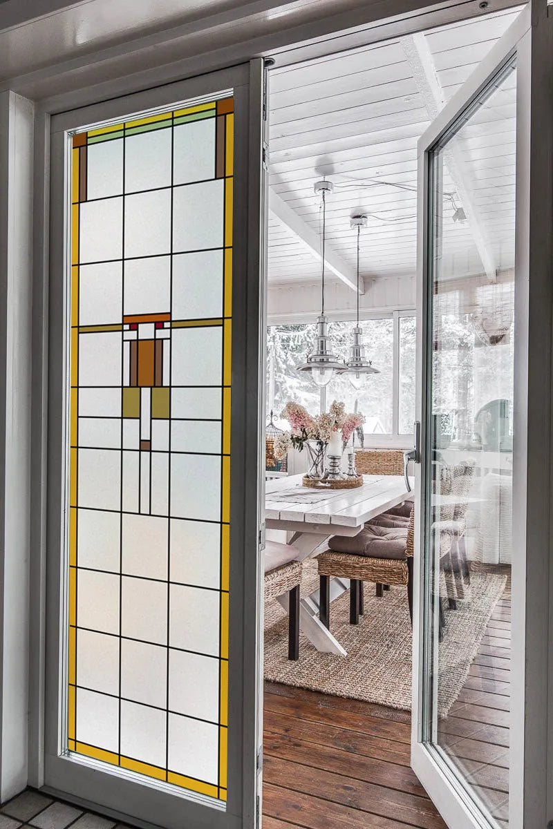 Stained Glass Window Film Transparent/Frosted Glass Sticker Static Cling Prairie Scottish for thin long Glass Door Anticollision