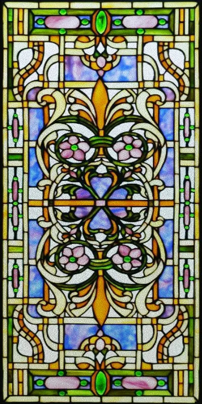Custom Size Window Film, Stained Glass Stickers, Static Cling, Frosted Privacy, Classic Style, for Window Door, Home Decor