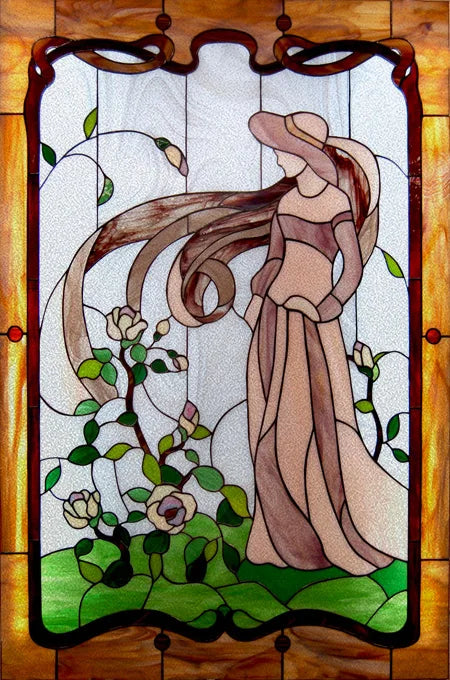 Custom Size Glass Window Film Static Cling Frosted Stained Glass Films For Wardrobe Bathroom Kitchen Door Sticker Castle Woman