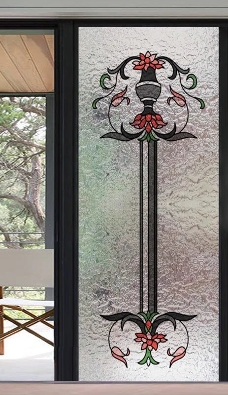 Frosted Stained Glass Window Film, 3D Matte, Static Cling,Privacy, Door Sticker,Customized for Kitchen, Office, Home Decor