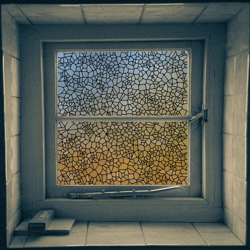 Stained Glass Window Film, Frosted Privacy Static Cling, Retro Stickers for Bathroom, Cabinet, Door, Home Decor, Skylight Covers