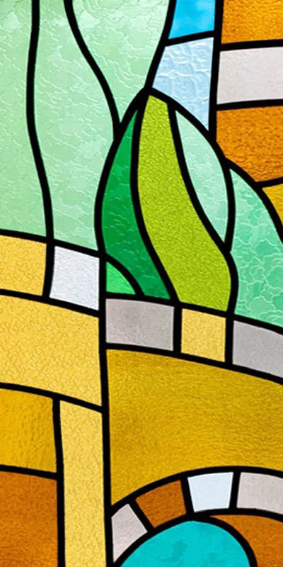Custom Size Window Film, Stained Glass Stickers, Static Cling, Frosted Privacy, Classic Style, for Window Door, Home Decor