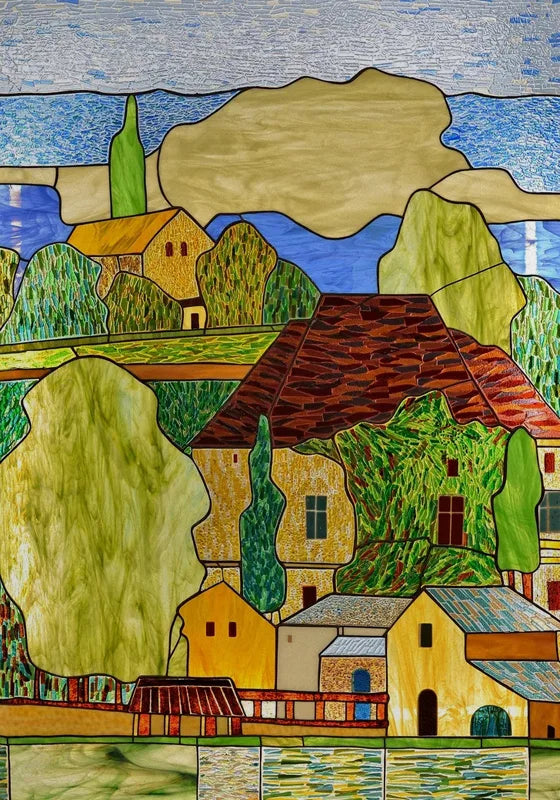 Stained Glass Wndow Film Frosted Glass Sticker Forest Custom Size Castle Cartoon For Kids Room Door Poster Home Decor