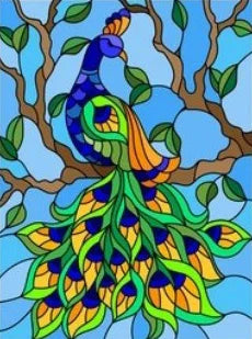 Window Film Stained Glass Stickers,Custom size Static Cling,Frosted Privacy Print Bird,Peacock,Heron,Owl,For Window Home Decor