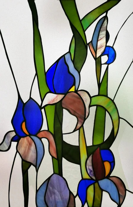 Frosted Stained Glass Window Film, Print Flowers, Static Cling,Privacy Door Sticker,Kitchen, Office, Home Decor, Customized