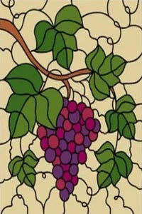 Custom Size Stained Glass Window Film Fruit Pattern Grape Mango Watermelon For Rectangular Shape Glass Office Door Home Decor