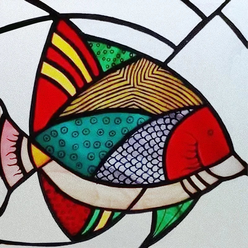 Custom size Window Film Stained Glass Films Frosted Privacy Static Cling Background Sticker Aquarium Ocean Poster Fish Tank Film