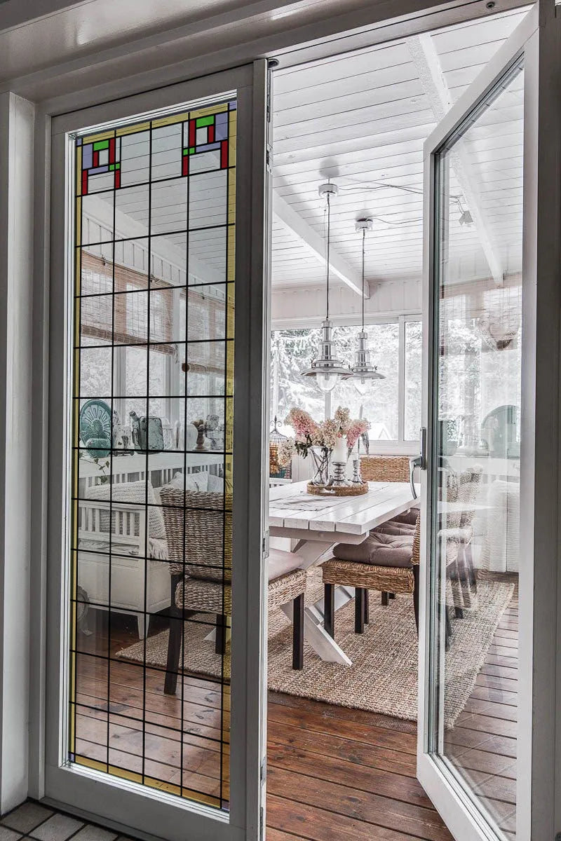 Stained Glass Window Film Transparent/Frosted Glass Sticker Static Cling Prairie Scottish for thin long Glass Door Anticollision