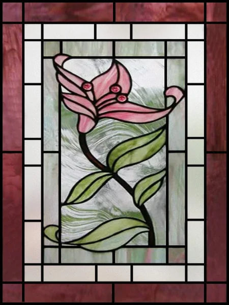 Frosted Stained Glass Window Film, Customized Art Design, Flower Rose, Static Cling Sticker,Home Decor Foil, Treatment