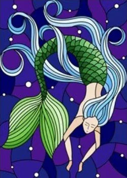 Custom Size Window Stained Glass Films,Mermaid,Flower, Fairy,People Painting Stickers for Bathroom, Door, Office, Home Decor