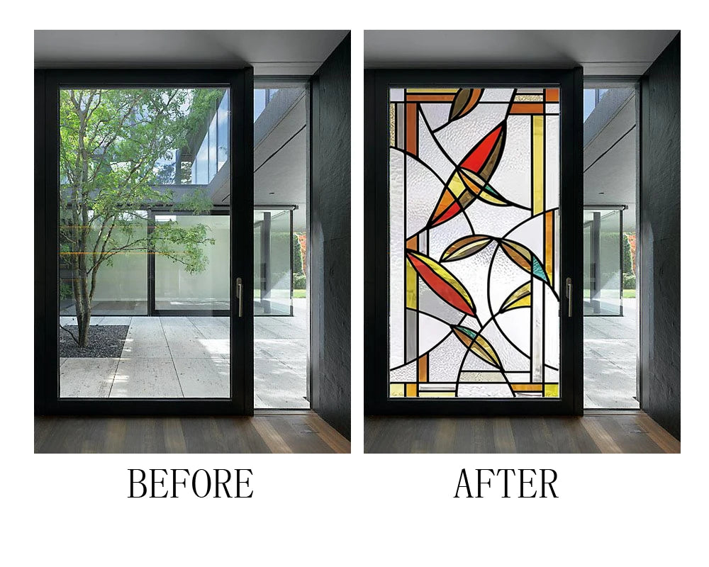 Window Films Stained Glass Films Static Cling Frosted Opaque Church Home Decor Door Sticker Window Treatment Privacy Custom Size