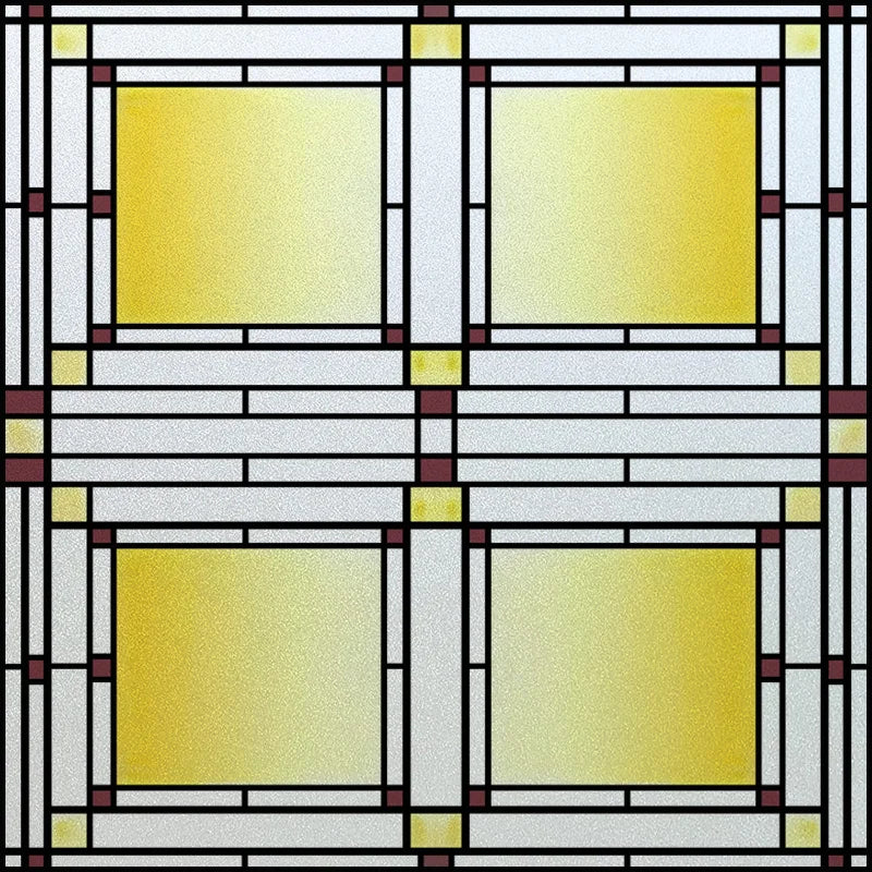 Custom Size Stained Glass Window Film Frosted Privacy Static Cling Retro Prairie Matte Stickers Shower Kitchen Office Home Decor