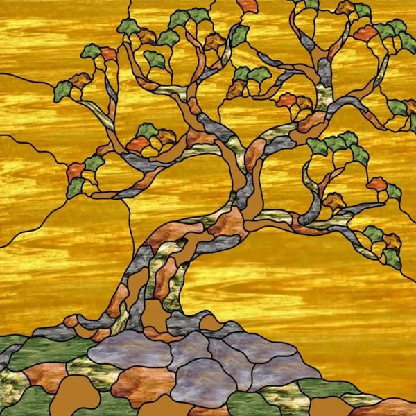 Window Film Stained Glass Films Static Cling Stickers for Bathroom Kitchen Office Home Decor,Tree,Animal,Custom fit to any Size