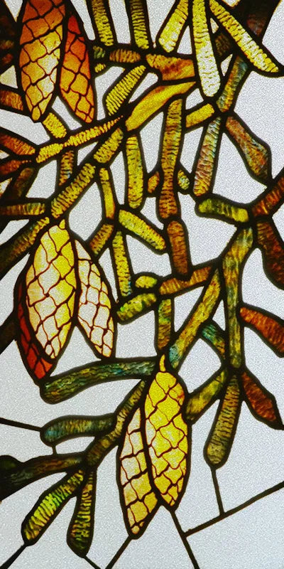 Custom Stained Glass Window Films,Frosted sticker,Privacy Static Cling Flower Fruit Trees For Bathroom Sliding door Home Office