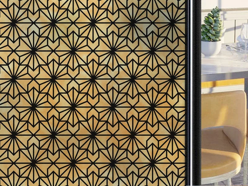 Frosted Stained Glass Window Film, Customized Art Deco Design, Static Cling Door Sticker,Home Decor Foil, Treatment