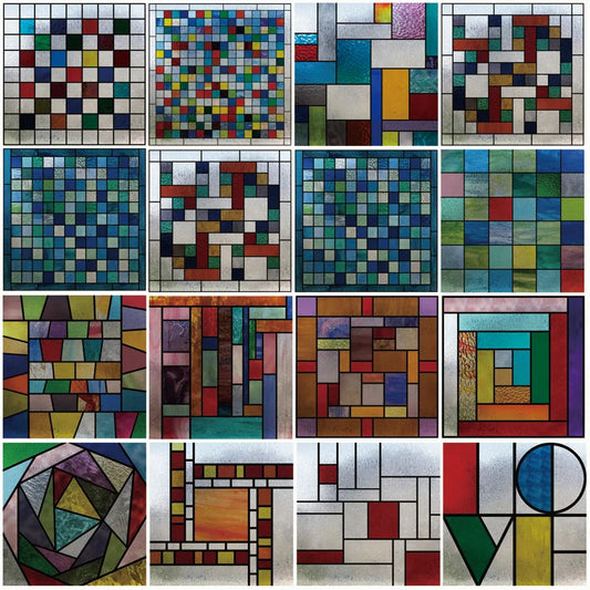 Window Film Frosted Stained Glass Films,Customized Art Design Mosaic Static Cling Sticker,Home Decor Foil Window Treatment