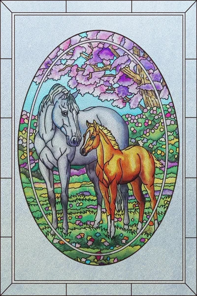 Customized Stained Glass Film Window Films Static Cling Frosted Sticker Church Peacock Birds Cat For Door Bathroom Home Decor