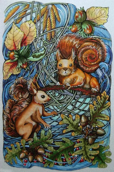 Custom Size Stained Glass Window Film Animal Pattern Rabbit Crow  Bird Fox For Rectangular Shape Glass Office Home Decor