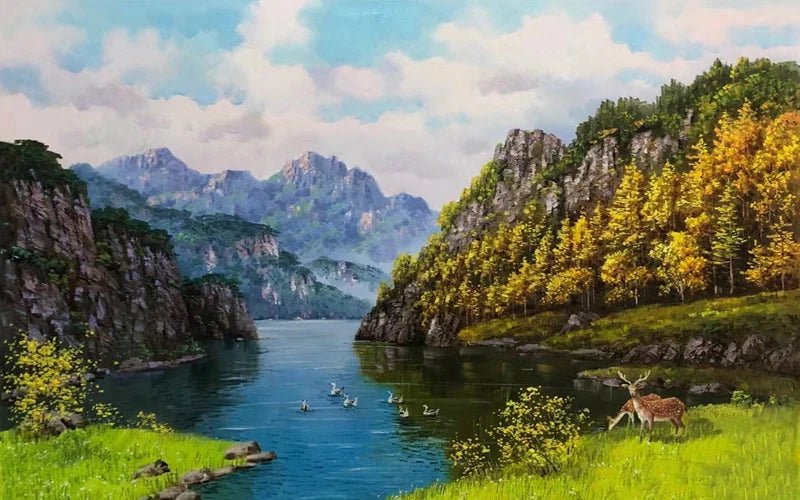 Window Film Stained Glass Stickers,Custom size Static Cling Frosted Privacy, Landscape,Tree Print For Transom Window Glass Home