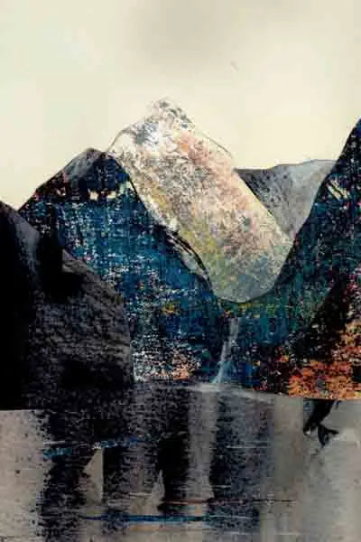 Frosted Stained Glass Window Film, Customized,Scenery,Tree,Waterfall,Static Cling Sticker,Home Decor