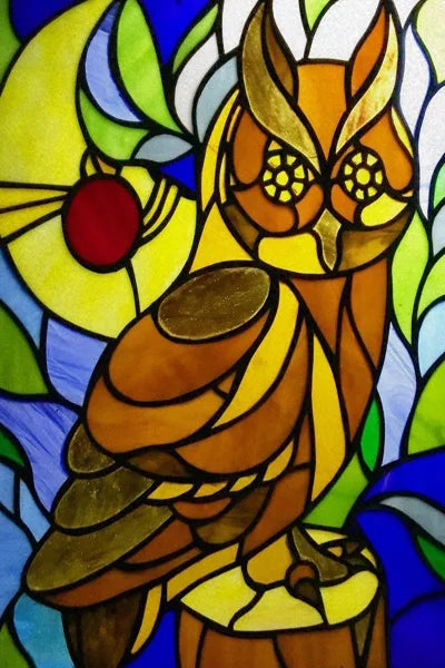 Window Film Stained Glass Stickers,Custom size Static Cling,Frosted Privacy Print Bird,Peacock,Heron,Owl,For Window Home Decor