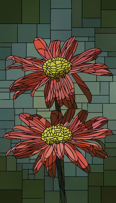 Frosted Stained Glass Window Film, Customized Art Deco Design, Flowers Static Cling Sticker,Home Decor Foil, Treatment