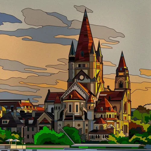 Custom Size Stained Glass Films,Privacy Static Cling,Print Castle, Sailboat, House Door Sticker,Office, Home Decor