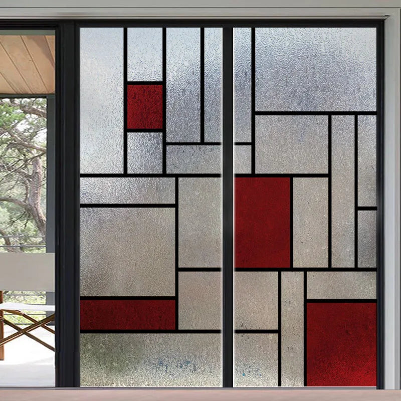 Window Film Frosted Stained Glass Films,Customized Art Design Mosaic Static Cling Sticker,Home Decor Foil Window Treatment