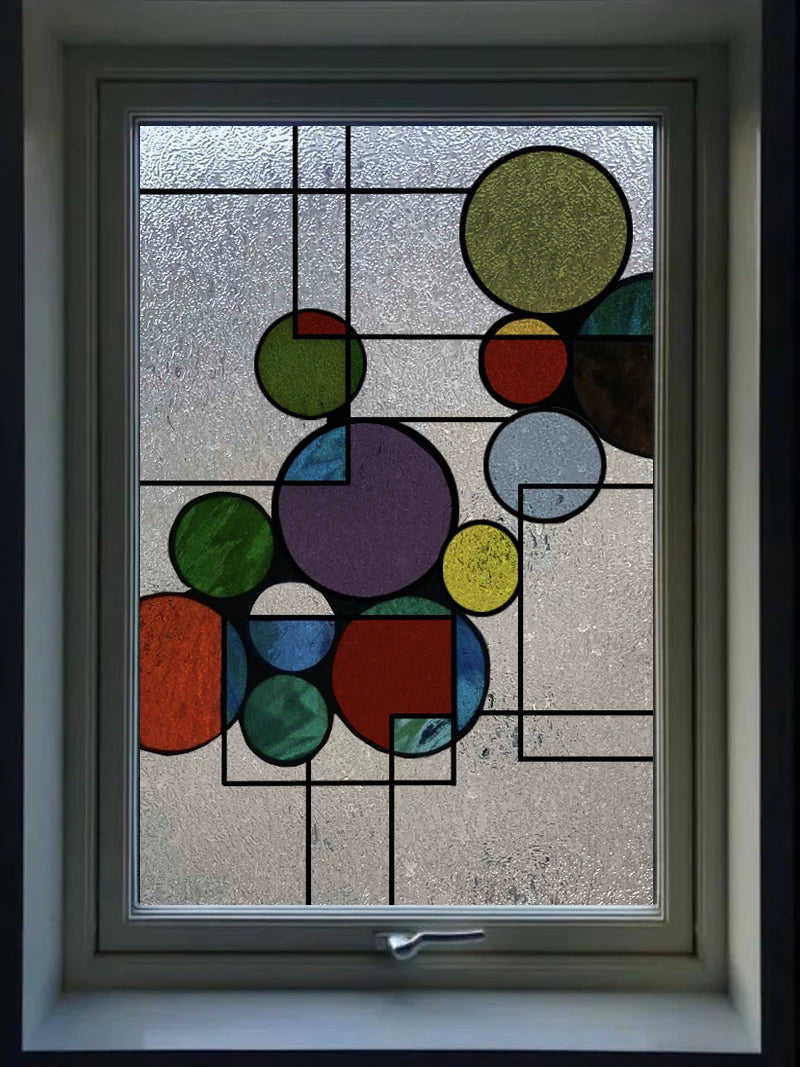 Frosted Stained Glass Window Film, 3D Matte, Transparent,Static Cling,Privacy, Door Sticker,Customized for Office, Home Decor