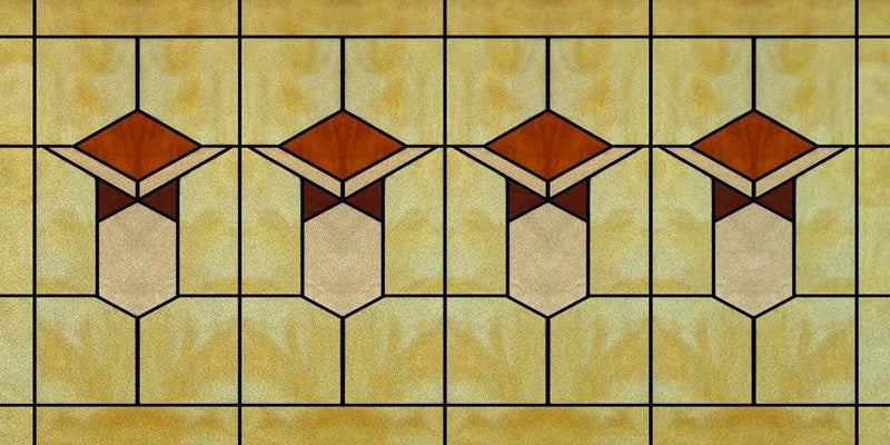 Custom Size Window Film, Stained Glass, Decorative Retro Window Sticker, Privacy Frosted Static Cling, Home Decal