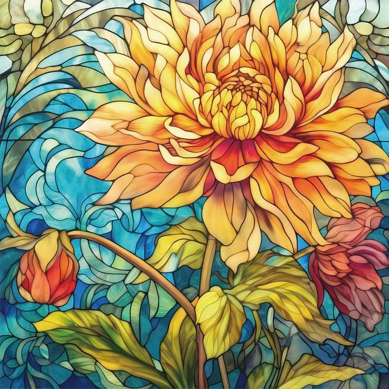 Custom size Window Film Stained Glass Films Frosted Privacy Static Cling Sunflower Sticker Bathroom Skylight Decor