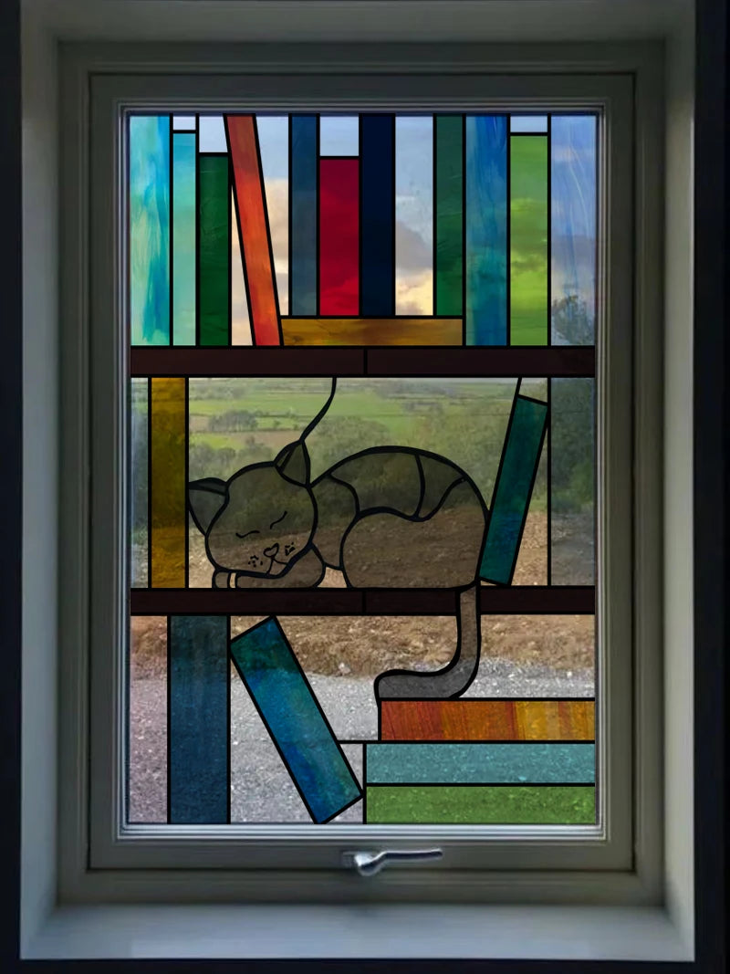 Frosted Stained Glass Window Film, 3D Matte, Transparent,Static Cling,Privacy, Door Sticker,Customized for Office, Home Decor