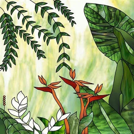 Window Film Frosted Stained Glass Films Customized Tiffany-Style Static Cling Sticker,Bathroom Door Kitchen Office Home Decor