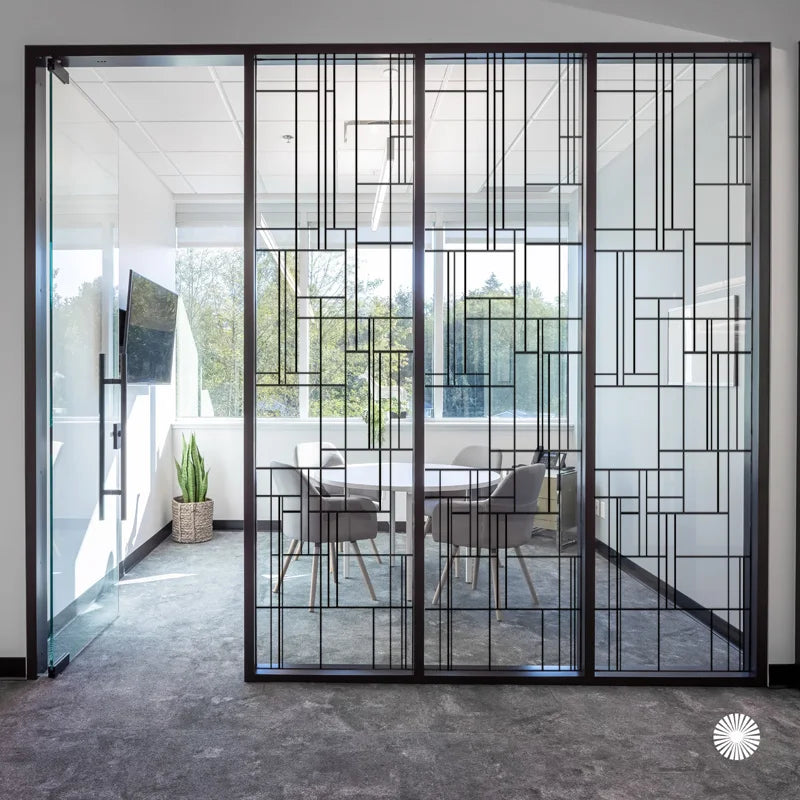 Custom Glass Window Film Static Cling,Black Line Clear Glass Films,Home Foil Stickers,Prevent ran into Door,Home Decor