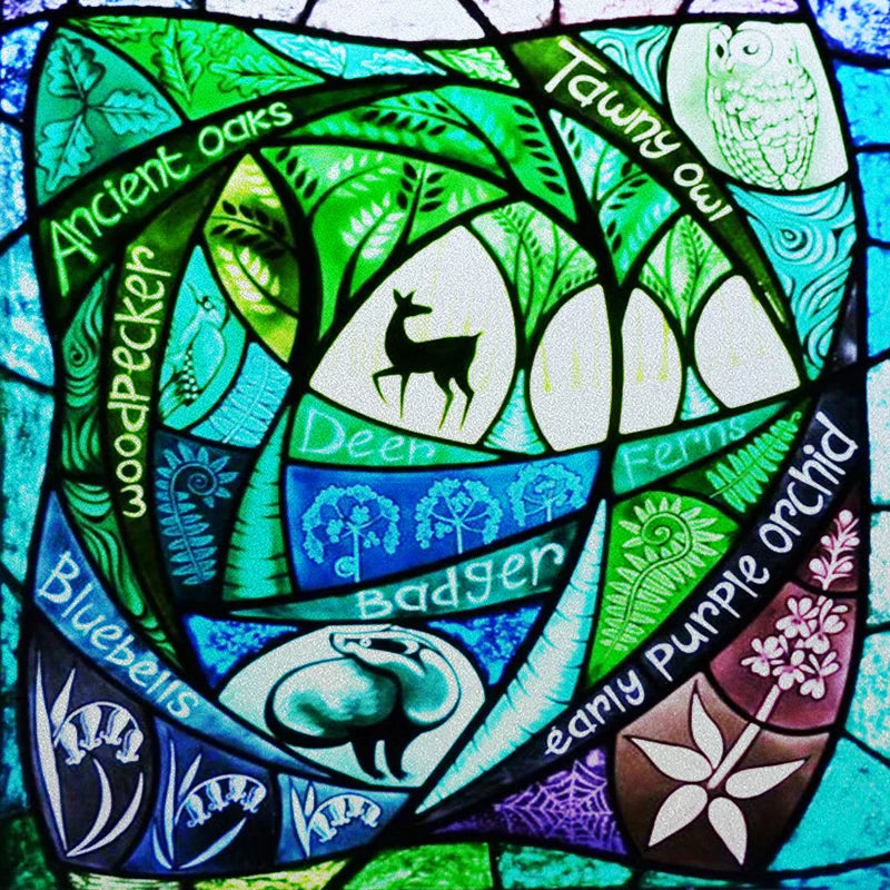 Custom size Glass Films Stained Glass Stickers Static Cling Frosted Privacy PVC Print Natural Village For Window Door Home Decor