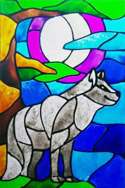 Window Film Stained Glass Stickers Static Cling,Frosted Privacy Custom size,Print Cat,Tiger,Deer,Bear For Window Door Home Dec