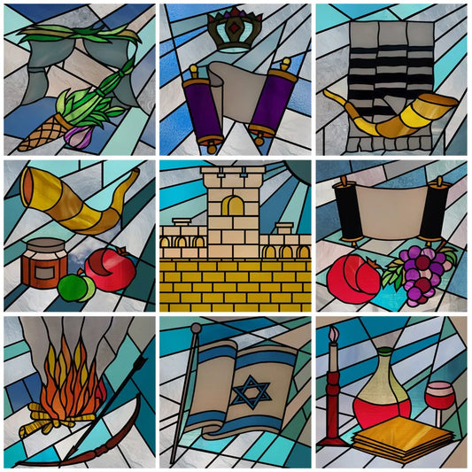 Custom Size Window Film, Stained Glass Films, Square Window Sticker, Retro Church Frosted Static Cling, Door Glass Home Decor