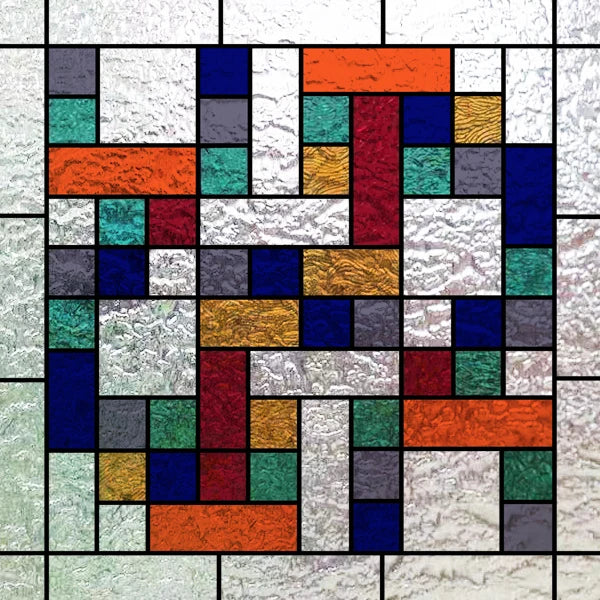 European Church Mosaic Stained Glass Films,Window Stickers Static Cling,Sun, Mosaic, Custom made to fit any Window Size or Shape