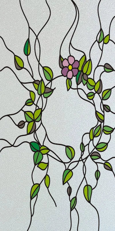 Custom Stained Glass Window Films,Frosted sticker,Privacy Static Cling Flower Fruit Trees For Bathroom Sliding door Home Office