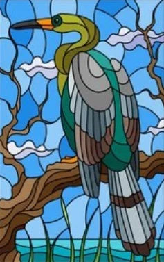 Window Film Stained Glass Stickers,Custom size Static Cling,Frosted Privacy Print Bird,Peacock,Heron,Owl,For Window Home Decor