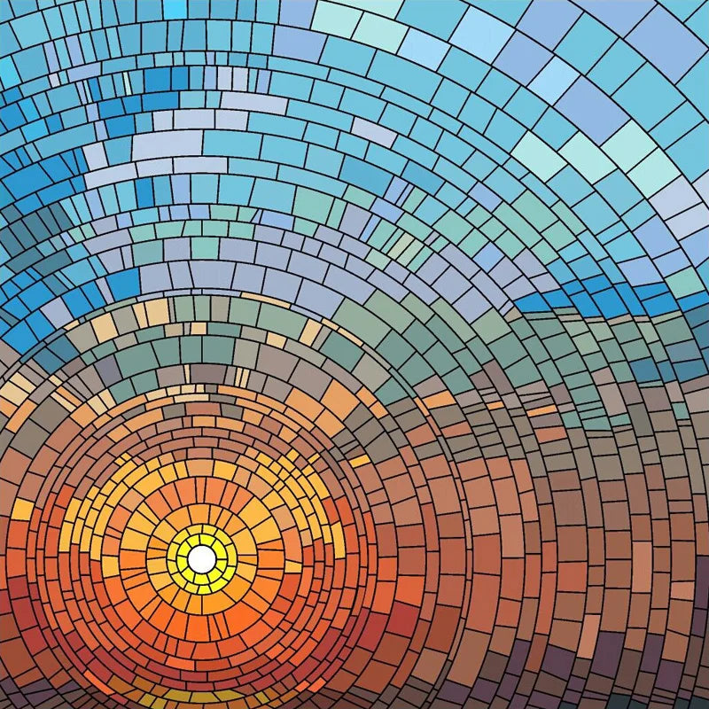 Frosted Stained Glass Window Film, Customized Scenery, Sun Starry Sky, Static Cling Sticker,Home Decor for Bathroom Kitchen