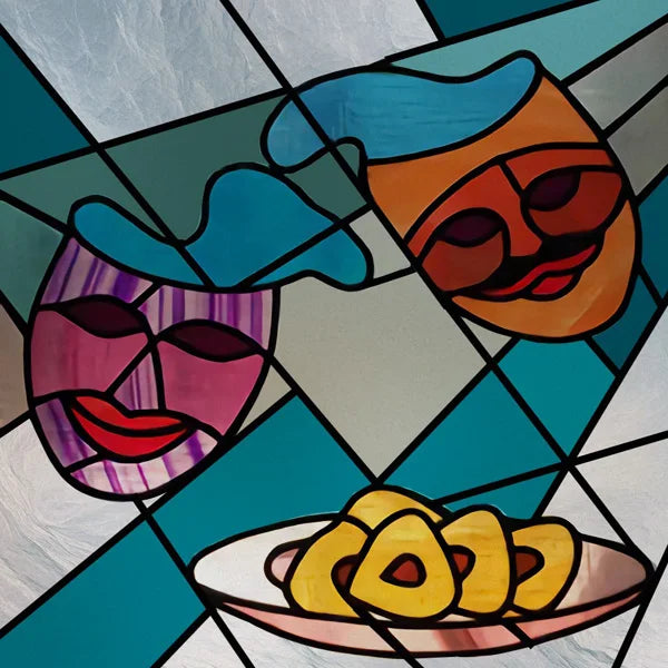 Custom Size Window Film, Stained Glass Films, Square Window Sticker, Retro Church Frosted Static Cling, Door Glass Home Decor