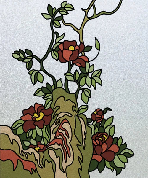 Custom size Glass Films Stained Glass Stickers Static Cling Frosted Privacy PVC Print Flower,Cat,Fish For Window Door Home Decor