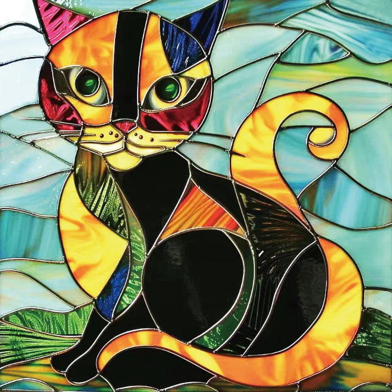 Custom size Window Film Stained Glass Films Frosted Privacy Static Cling cat Sticker Bathroom Skylight Decor