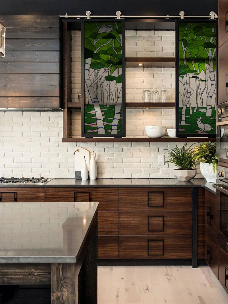 Custom Glass Window Film Static Cling,Stained Glass Films,Home Foil Stickers,Tree Pattern,Frosted For Bathroom Door,Home Decor