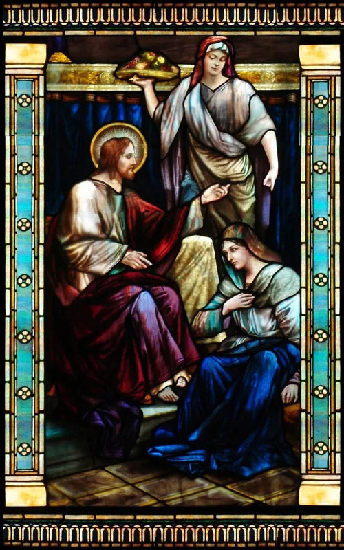 Custom Frosted Stained Glass Window Film, Static Cling ,Church Jesus Christ Blessed Mary Stickers, Window Treatment, Home Decor