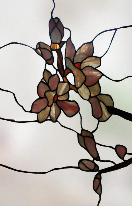 Frosted Stained Glass Window Film, Print Flowers, Static Cling,Privacy Door Sticker,Kitchen, Office, Home Decor, Customized